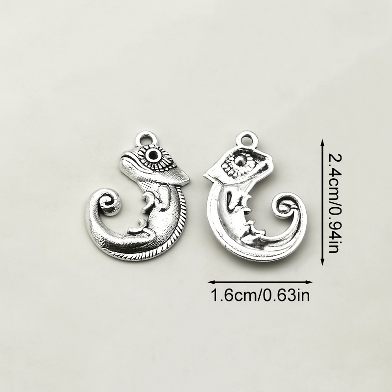 11pcs Retro Lizard Pendants for Handmade Jewelry Making